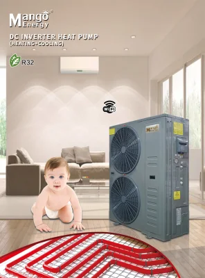 Chauffage Refroidissement Climatiseur solaire DC Inverter Source d'air Pompe à chaleur Chauffe-eau pour le ménage