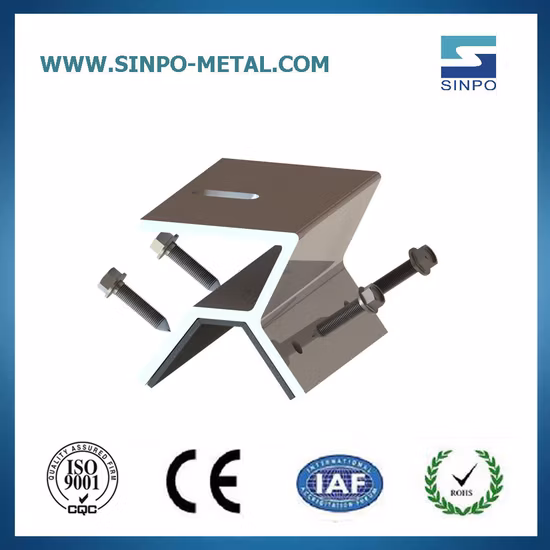 Al6005/6060-T5/T6 Accessoires standard européens en aluminium pour support solaire